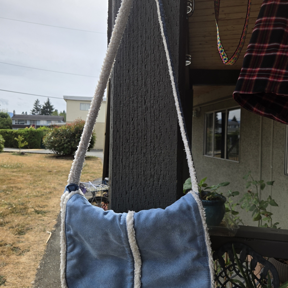 Blue and White Women's Shoulder Bag